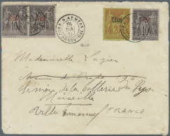 1897 Cover From The French Army Corps In Shanghai To Marseille, Franked With 10c. (pair And Single) And 20c. Of... - Sonstige & Ohne Zuordnung