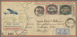 1933, FFC CNAC Shanghai-Canton, Return Flight W. Air Mails 15 C., 30 C. And Martyr 10 C. On Company Cover Canc.... - Sonstige & Ohne Zuordnung