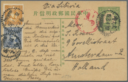 1941, Card SYS 4 C. Uprated Martyr 1 C., SYS 25 S. Canc. "SHANGHAI 19.3.41" Via Siberia To Amsterdam/Holland,... - Sonstige & Ohne Zuordnung