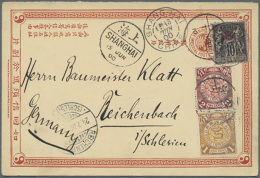 1898, CIP Double Card Reply Part Uprated Coiling Dragon 1 C., 2 C.  Tied "TIENTSIN 10 JUN 00" In Combiantion W.... - Sonstige & Ohne Zuordnung