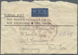 1948, Tea Sample Post By Air Mail (3) With Mostly SYS Plum Blossom Issues All Used To Hamburg/Germany, Endorsed... - Sonstige & Ohne Zuordnung