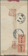 1912, 4 C. Waterlow Ovpt., A Vertical Pair Tied Boxed Bilingual "Lanchowfu 7.10" To Reverse Of Registered Red Band... - Otros & Sin Clasificación