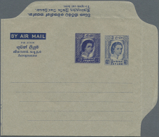 1960, AEROGRAMME QEII 20c. Dark Blue With 'SRI LANKA' At Top On Dark Grey Paper With Additional Stamp Impression Of... - Sri Lanka (Ceylon) (1948-...)