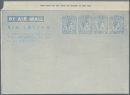 1946, AIR LETTER KGVI 10c. Four Impressions In Blue On Greyish Paper Fine And Fresh Unused, Scarce Item! Rodrigo 6a... - Sri Lanka (Ceylon) (1948-...)