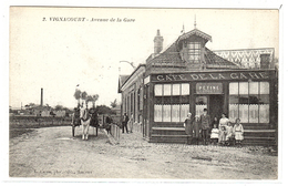 VIGNACOURT (80) - Avenue De La Gare - CAFÉ DE LA GARE - PROP. E. GODET - Ed. L. Caron, Amiens - Vignacourt