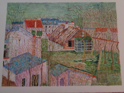 La Maison De Berlioz.D'après Maurice Utrillo.La Feuille :450 X 320 Mm.Acrylique Sur Papier Par Debeaupuis.1980 - Acryl