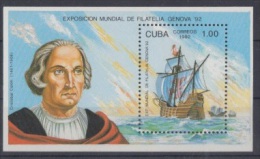 1992.5- CUBA 1992. MNH. PHILATELIC EXPO GENOVA. ITALIA. CRISTOBALCOLON.  SPECIAL SHEET. - Neufs