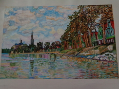 ZAANDAM.D'après Claude Monet.la Feuille:600 X 420 Mm.Acrylique Sur Papier Par Debeaupuis.1968 - Acrilici