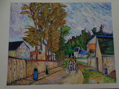 La Route D'Ennery.D'après Camille Pissaro.la Feuille:500 X 328 Mm.Acrylique Sur Papier Par Debeaupuis.1969 - Acryliques