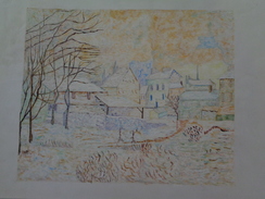 Effet De Neige,soleil Couchant.D'après Claude Monet .la Feuille:450 X 320 Mm.Acrylique Sur Papier Par Debeaupuis.1974 - Acrilicos