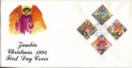 Zm0745f Zambia 1994, SG745-748, Christmas, FDC - Zambia (1965-...)