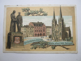 SOLINGEN  , Seltene Karte 1912 Mit Marke + Stempel - Solingen