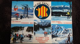 Delcampe - CPSM CARTE DE FRANCE CONTOUR GEOGRAPHIQUE NEIGE CATALANE STATIONS DE SKI FONT ROMEU LES ANGLES PORTE PUYMORENS - Landkarten