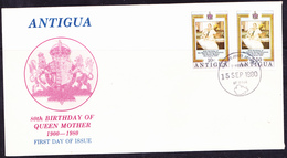Antigua - 80. Geb. Königinmutter/Queen Mother/reine Mère (MiNr: 589/90) 1981 - FDC - 1960-1981 Autonomie Interne