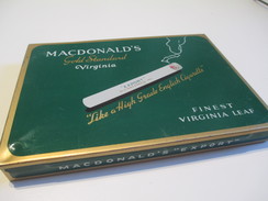 Boite En Fer Vide/Cigarettes/ MACDONALDS/Virginia Leaf/Canada /Vers1960-80     BFPP97 - Autres & Non Classés