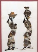 TABLEAU  - CADRE  -  Sous Verre Réalisé Avec Des Ailes De Papillons   -   2 Personnages - Assez Rare - African Art