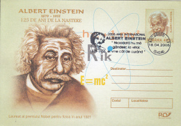 55555- ALBERT EINSTEIN, SCIENTIST, FAMOUS PEOPLE, COVER STATIONERY, 2005, ROMANIA - Albert Einstein