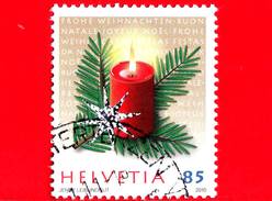 SVIZZERA - Usato - 2010 - Natale - Addobbi - Candela - Christmas - Candle - 85 - Usados