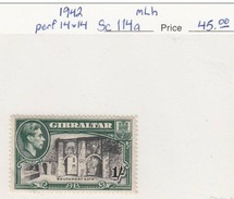 Gibraltar 1942 Perf 14x14, Mint Mounted, Sc# 114a - Gibraltar