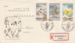 Tchécoslovaquie -  Année 1961 - Lettres/Papillons Divers - YT 1184/1192 - 3 Enveloppes - Ongebruikt