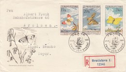 Tchécoslovaquie -  Année 1961 - Lettres/Papillons Divers - YT 1184/1192 - 3 Enveloppes - Nuovi