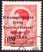 YUGOSLAVIA - ITALIA - SLOVENIA - LUBIANA - R. COMMISSARIATO SOPRASTAMPA - Sass. 41 - Used - 1941 - Occ. Allemande: Lubiana