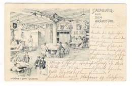 AUTRICHE  /  WÜRTHLE-u-SOHN , SALZBURG  /  SALZBURG  AUS  DEM  BRAÜSTÜBL.  /  CPA  PRECURSEUR  ( Cachet De 1900 ) - Salzburg Stadt