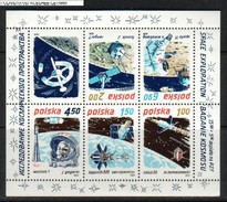 POLAND 1979 SPACE EXPLORATION & RESEARCH MINIATURE SHEET NHM Cosmos Man On The Moon Satellite Rocket Flight - Etats-Unis