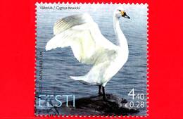ESTONIA - EESTI - Usato - 2007 - Uccello Dell'anno - Cigno - Bewick's Swan (Cygnus Columbianus Bewickii) - 4.40 - 0.28 - Estonie