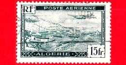 ALGERIA - Usato - 1946 - Aviazione - Porti - Aereo Sopra Algeri - 15 P. Aerea - Poste Aérienne