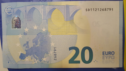 20 EURO S005A3 Draghi Italy Serie SD Ch12 Perfect UNC - 20 Euro