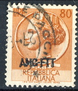 Trieste Zona A 1953 - 54 N. 176 L. 80 Bruno Arancio Usato Cat. € 25 - Used