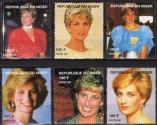 Lächeln Mode Schmuck Blumen Princess Diana 1998 DuNiger Aus 6 Blocks ** 36€ Blocs Lady Di Wales Ms Stamps Bf AFRICA - Mother's Day