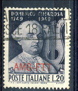 Trieste Zona A 1949 N. 68 L. 20 Domenico Cimarosa Usato Cat. € 5 - Oblitérés