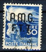 Trieste Zona A 1947 - 48 N. 15 L. 30 Azzurro Usato Cat. € 25 - Oblitérés