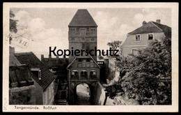 ALTE POSTKARTE TANGERMÜNDE ROSSFURT ELBTOR SONDERSTEMPEL BRIEFMARKEN WOHLFAHRTSMARKEN GOETHE 1949 Postcard Stamps Stamp - Tangermuende