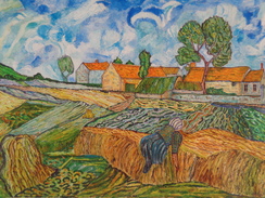 La Ferme Du Père Eloi,Auvers.D'après Van Gogh .la Feuille:500 X 324 Mm.Acrylique Sur Papier Par Debeaupuis.1969 - Acrylic Resins