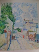 Rue De L'Hermitage,Pontoise.D'après Camille Pissaro.la Feuille:580 X 478 Mm.Acrylique Sur Papier Par Debeaupuis.1977 - Acrylic Resins