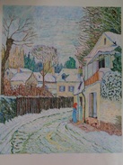 Route à Louveciennes.D'après Alfred Sisley.la Feuille:505 X 448 Mm.Acrylique Sur Papier Par Debeaupuis.1978 - Acrilici