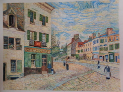 Une Rue à Marly.D'après Alfred Sisley.feuille:620 X 480 Mm.Acrylique Sur Papier Par Debeaupuis.1977 - Acrylic Resins