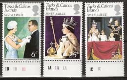 Turks & Caicos  1977  Silver Jubilee Coronation Queen Elisabeth - Complete - MNH**, Postfrisch Ohne Falz , Neuf Sans - Turks & Caicos (I. Turques Et Caïques)