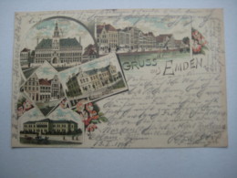 EMDEN , Colorkarte  ,  Seltene Karte  Um 1897  Mit Marke + Stempel - Emden