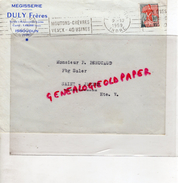 36 - ISSOUDUN- ENVELOPPE MEGISSERIE DULY FRERES- GANTERIE TANNERIE- 1959- A M. PERUCAUD ST SAINT JUNIEN - 1950 - ...