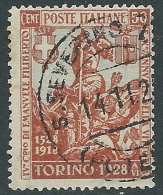 1928 REGNO USATO FILIBERTO VITTORIA 50 CENT - S233-5 - Oblitérés