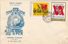 55650- COMMUNIST PARTY CONGRESS, SPECIAL COVER, 1974, ROMANIA - Brieven En Documenten