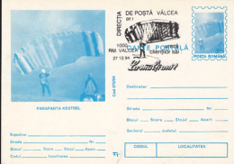 55696- KESTREL PARAGLIDER, PARACHUTTING, POSTCARD STATIONERY, 1994, ROMANIA - Parachutting