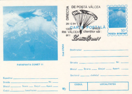 55697- COMET 11 PARAGLIDER, PARACHUTTING, POSTCARD STATIONERY, 1994, ROMANIA - Parachutting