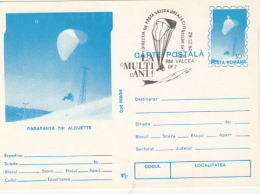 55702- ALOUETTE PARAGLIDER, PARACHUTTING, POSTCARD STATIONERY, 1994, ROMANIA - Fallschirmspringen