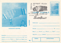 55703- KESTREL PARAGLIDER, PARACHUTTING, POSTCARD STATIONERY, 1994, ROMANIA - Parachutting