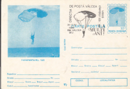 55704- RL 12/2 PARAGLIDER, PARACHUTTING, POSTCARD STATIONERY, 1994, ROMANIA - Fallschirmspringen